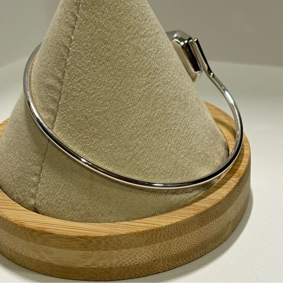 EUC Swarovski Silver and Black Bangle Bracelet - Picture 4 of 8